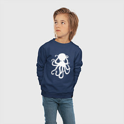 Свитшот хлопковый детский Кракен-осьминог, цвет: тёмно-синий — фото 2
