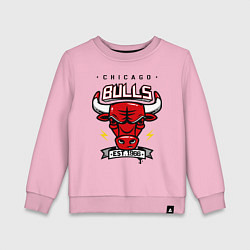 Свитшот хлопковый детский Chicago Bulls est. 1966, цвет: светло-розовый