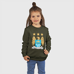 Свитшот хлопковый детский Manchester City FC, цвет: хаки — фото 2