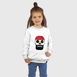 Свитшот хлопковый детский Egypt Skull, цвет: белый — фото 2