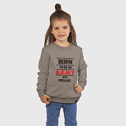 Свитшот хлопковый детский Born to be an ARMY BTS, цвет: утренний латте — фото 2