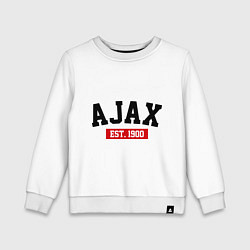 Свитшот хлопковый детский FC Ajax Est. 1900, цвет: белый