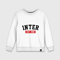 Свитшот хлопковый детский FC Inter Est. 1908, цвет: белый