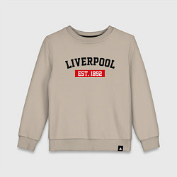 Свитшот хлопковый детский FC Liverpool Est. 1892, цвет: миндальный