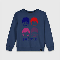 Свитшот хлопковый детский The Beatles faces, цвет: тёмно-синий