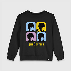 Свитшот хлопковый детский The Beatles: pop-art, цвет: черный