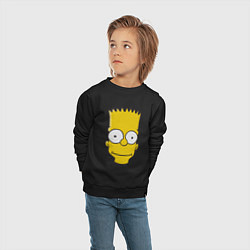 Свитшот хлопковый детский Довольный Барт, цвет: черный — фото 2