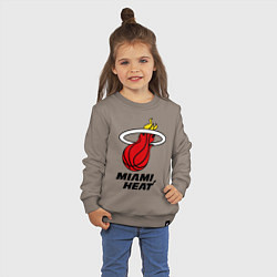 Свитшот хлопковый детский Miami Heat-logo, цвет: утренний латте — фото 2