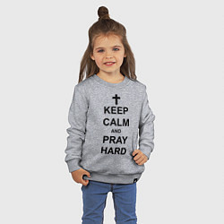 Свитшот хлопковый детский Keep Calm & Pray Hard, цвет: меланж — фото 2