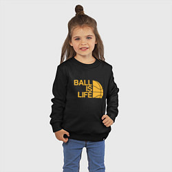 Свитшот хлопковый детский Ball is life, цвет: черный — фото 2