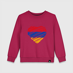 Свитшот хлопковый детский Сердце Армении, цвет: маджента