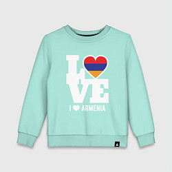 Свитшот хлопковый детский Love Armenia, цвет: мятный