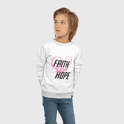 Свитшот хлопковый детский Faith Love Hope, цвет: белый — фото 2