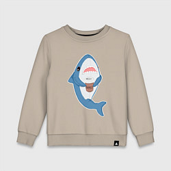 Свитшот хлопковый детский Hype Shark, цвет: миндальный