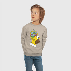 Свитшот хлопковый детский Мозг Гомера, цвет: миндальный — фото 2