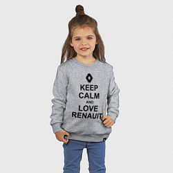 Свитшот хлопковый детский Keep Calm & Love Renauit, цвет: меланж — фото 2