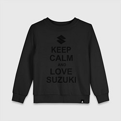 Свитшот хлопковый детский Keep Calm & Love Suzuki, цвет: черный