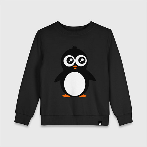 Детский свитшот Милый пингвин / Черный – фото 1