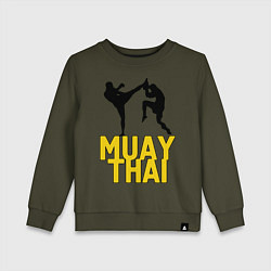 Свитшот хлопковый детский Muay Thai, цвет: хаки