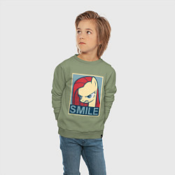 Свитшот хлопковый детский MLP: Smile, цвет: авокадо — фото 2