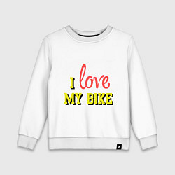 Свитшот хлопковый детский I love my bike, цвет: белый