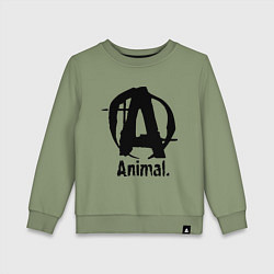 Свитшот хлопковый детский Animal Logo, цвет: авокадо