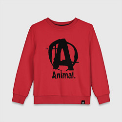 Свитшот хлопковый детский Animal Logo, цвет: красный