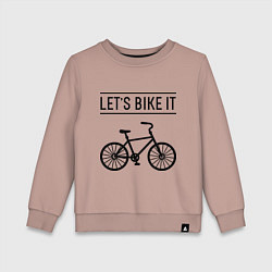 Свитшот хлопковый детский Lets bike it, цвет: пыльно-розовый