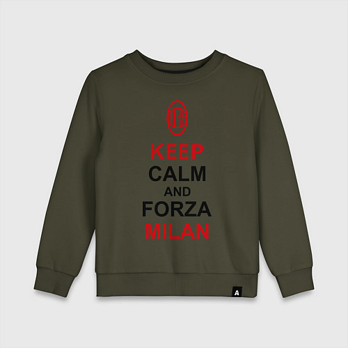 Детский свитшот Keep Calm & Forza Milan / Хаки – фото 1