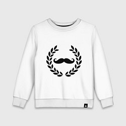 Свитшот хлопковый детский Win Moustaches, цвет: белый