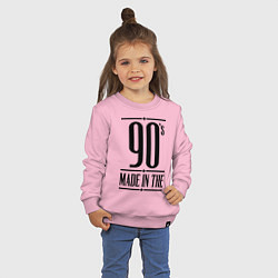 Свитшот хлопковый детский Made in the 90s цвета светло-розовый — фото 2