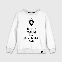 Свитшот хлопковый детский Keep Calm & Juventus fan, цвет: белый