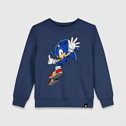 Свитшот хлопковый детский Sonic, цвет: тёмно-синий