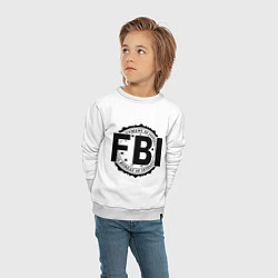 Свитшот хлопковый детский FBI Agency, цвет: белый — фото 2