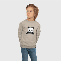 Свитшот хлопковый детский Панда Панк, цвет: миндальный — фото 2