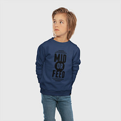 Свитшот хлопковый детский Mid or feed, цвет: тёмно-синий — фото 2