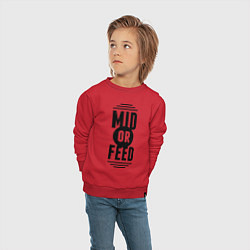 Свитшот хлопковый детский Mid or feed, цвет: красный — фото 2