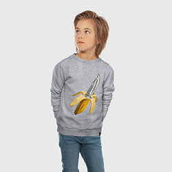 Свитшот хлопковый детский Banana Knife, цвет: меланж — фото 2