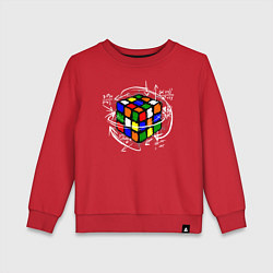 Свитшот хлопковый детский Кубик Рубика цвета красный — фото 1