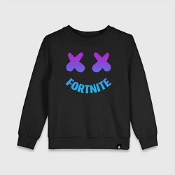 Свитшот хлопковый детский FORTNITE x MARSHMELLO, цвет: черный