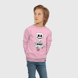 Свитшот хлопковый детский Marshmello X, цвет: светло-розовый — фото 2
