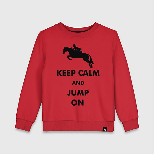 Детский свитшот Keep Calm & Jump On / Красный – фото 1