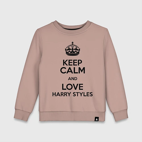 Детский свитшот Keep Calm & Love Harry Styles / Пыльно-розовый – фото 1