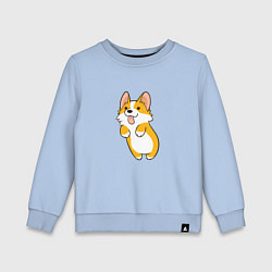 Свитшот хлопковый детский Корги лапочка, цвет: мягкое небо