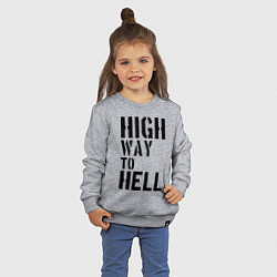 Свитшот хлопковый детский High way to hell, цвет: меланж — фото 2