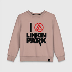 Свитшот хлопковый детский I love Linkin Park, цвет: пыльно-розовый