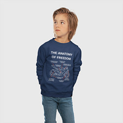 Свитшот хлопковый детский The Anatomy of Freedom, цвет: тёмно-синий — фото 2