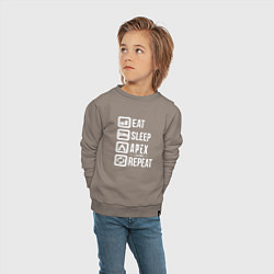 Свитшот хлопковый детский Eat, Sleep, Apex, Repeat, цвет: утренний латте — фото 2