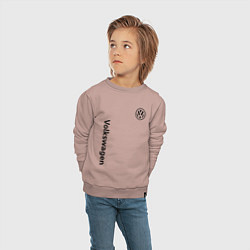 Свитшот хлопковый детский VOLKSWAGEN, цвет: пыльно-розовый — фото 2