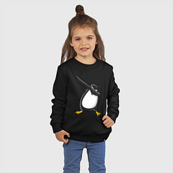 Свитшот хлопковый детский DAB Pinguin, цвет: черный — фото 2